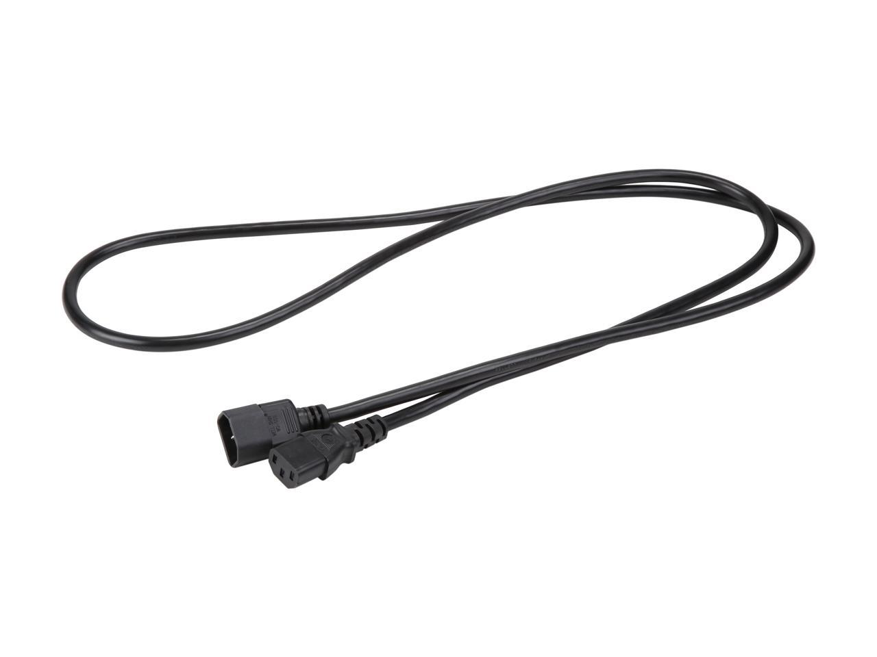 C2G 29967 16 AWG 250 Volt Computer Power Extension Cord - C14 to C13, TAA Compliant, Black (6 Feet, 1.82 Meters)
