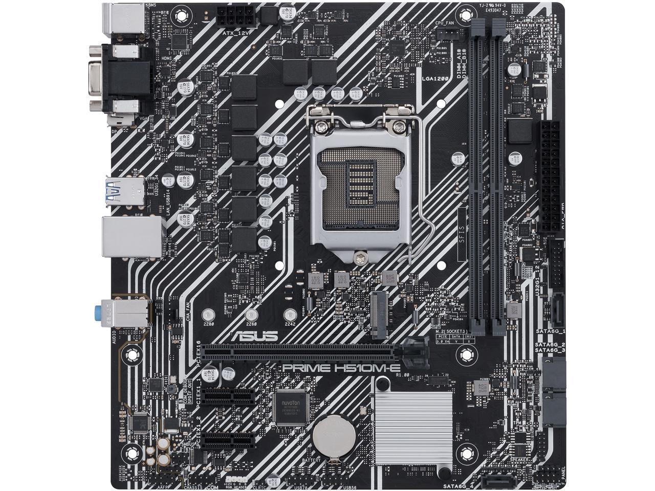 ASUS PRIME H510M-E LGA 1200 Intel H510 SATA 6Gb/s Micro ATX Intel Motherboard