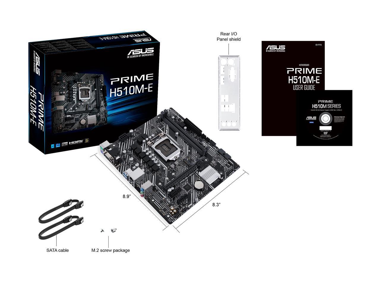 ASUS PRIME H510M-E LGA 1200 Intel H510 SATA 6Gb/s Micro ATX Intel Motherboard