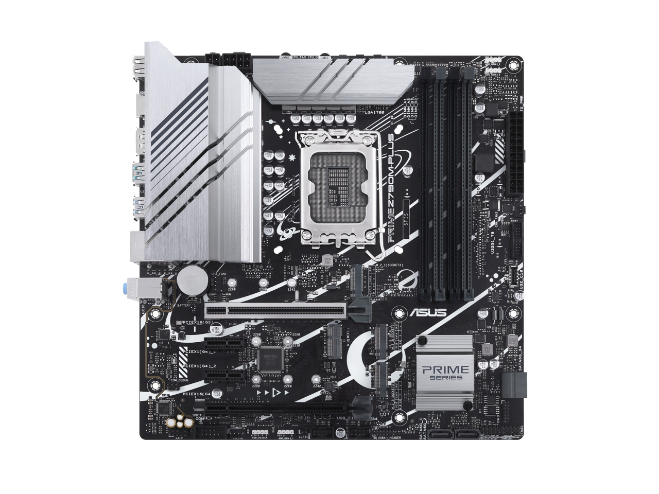 ASUS Prime Z790M-Plus LGA 1700(Intel 12th&13th Gen) microATX motherboard (PCIe 5.0, 3xM.2 slots, 10+1 DrMOS, DDR5,1 Gb LAN, DP, USB 3.2 Gen 2x2 Type-C?,front USB 3.2 Gen 1 Type-C, Thunderbolt? (USB4) support)