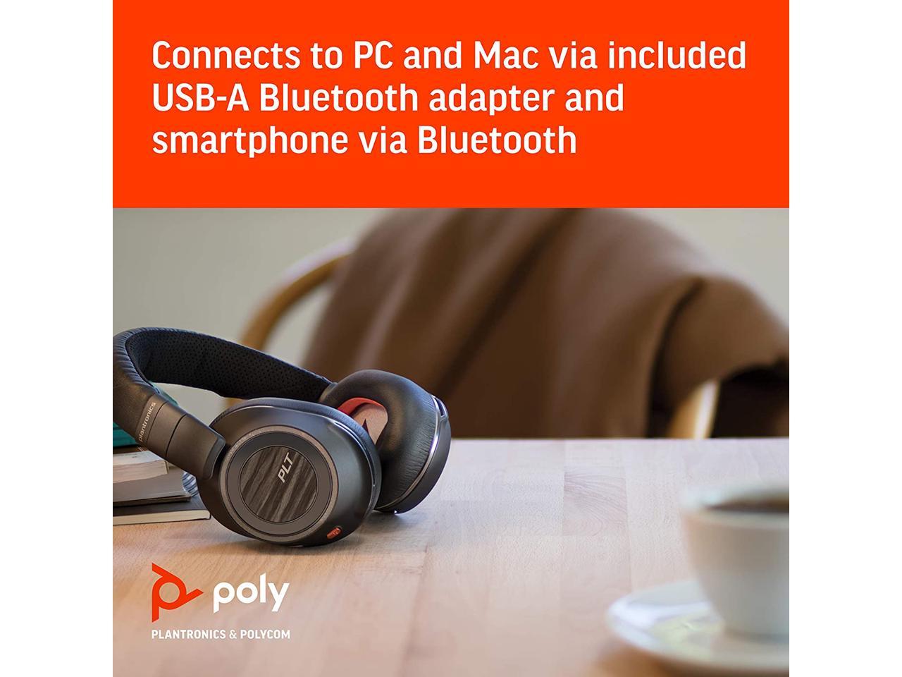 Plantronics - Voyager 8200 UC (Poly) - Bluetooth Dual-Ear (Stereo) Headset - USB-A Compatible to connect to your PC and Mac - Works with Teams, Zoom & more - Dual-Mode Active Noise Canceling