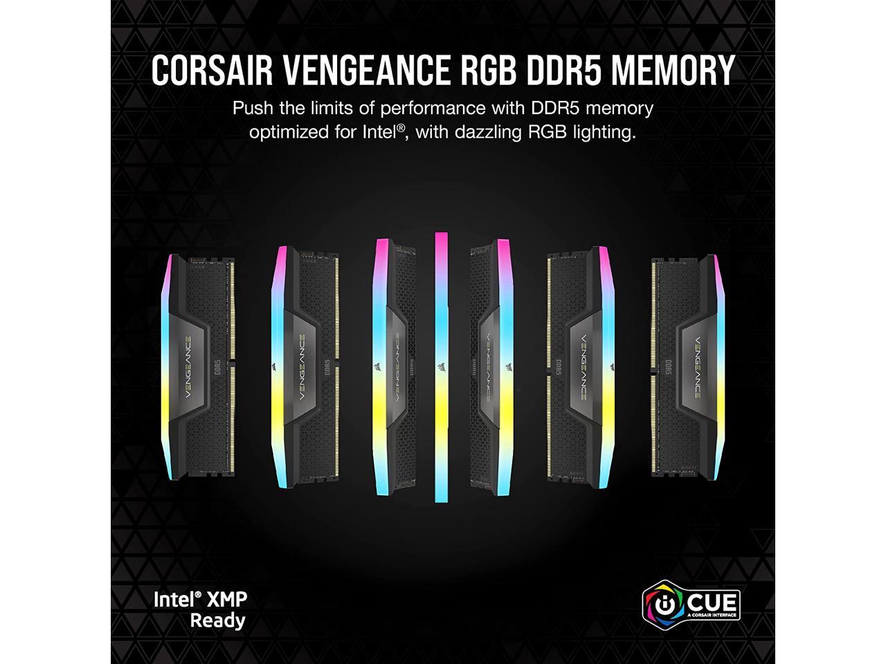 CORSAIR Vengeance RGB 64GB (2 x 32GB) 288-Pin PC RAM DDR5 6000 (PC5 48000) Desktop Memory Model CMH64GX5M2B6000Z30 **Open Box **