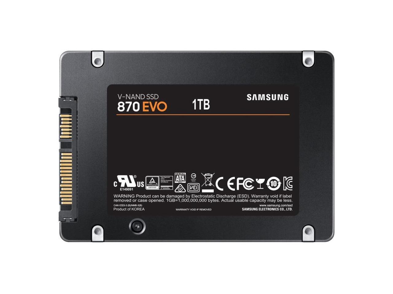 Samsung 870 EVO Series 1TB 2.5 inch SATA3 Solid State Drive (1XXL V-NAND 3bit MLC)