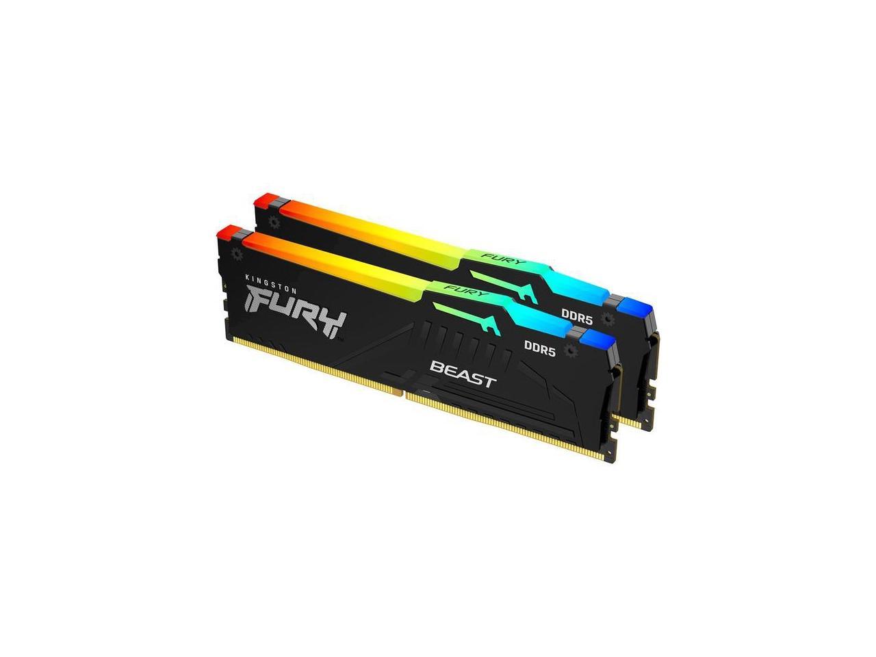 KINGSTON 32GB 5200MT/s DDR5 CL40 DIMM (Kit of 2) FURY Beast RGB for Game PC, AMD EXPO