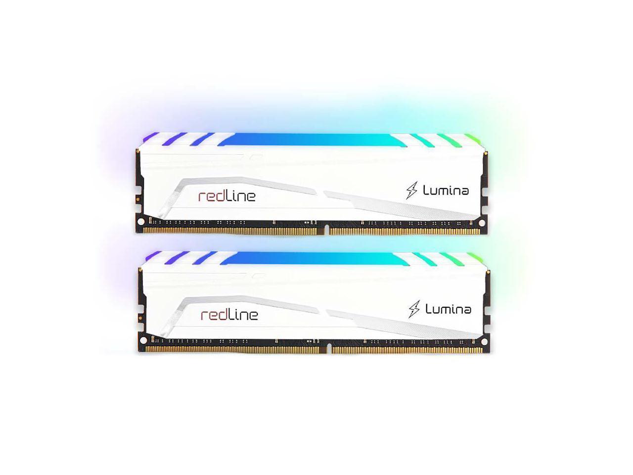 Mushkin - 16GB 2X8GB DDR4-3600 UDIMM PC4-28800 - 3600MHz - 16-19-19-39 Redline Lumina White Model MLB4C360GKKP8GX2