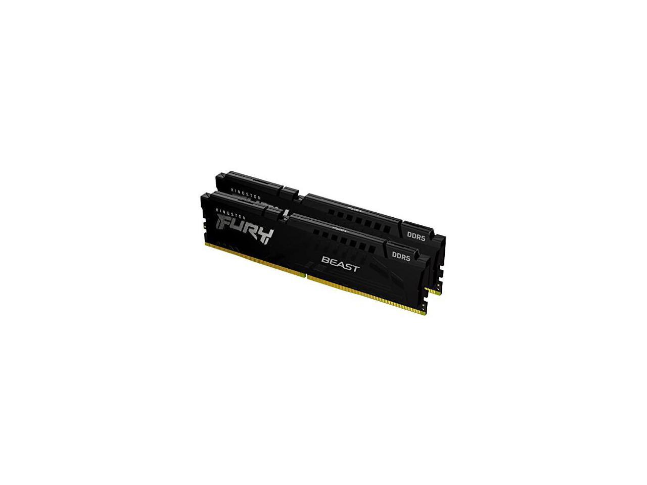 KINGSTON 16GB 5200MT/s DDR5 CL40 DIMM FURY Beast Black RGB for Game PC, Intel XMP