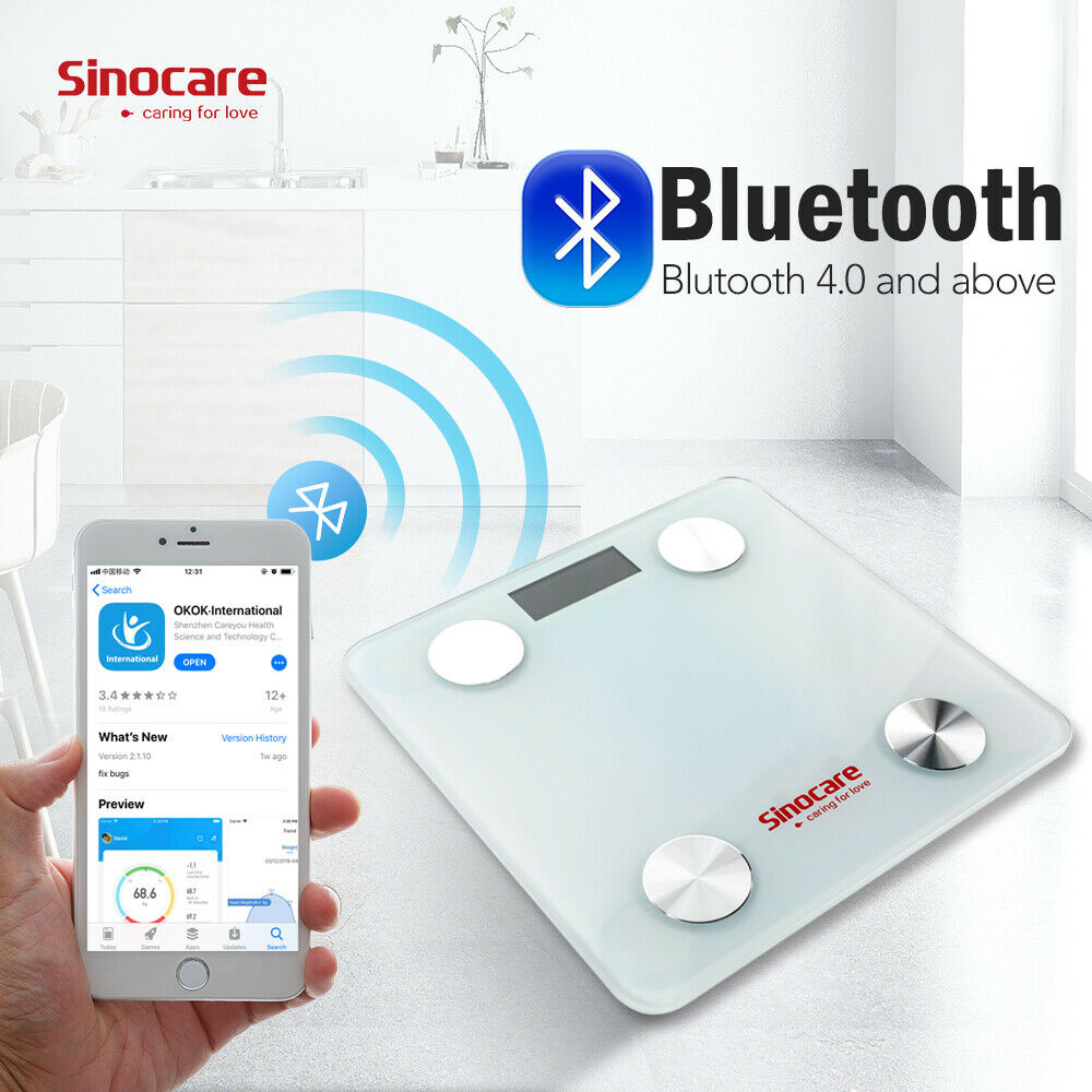 The bluetooth function of Sinocare digital body fat scale