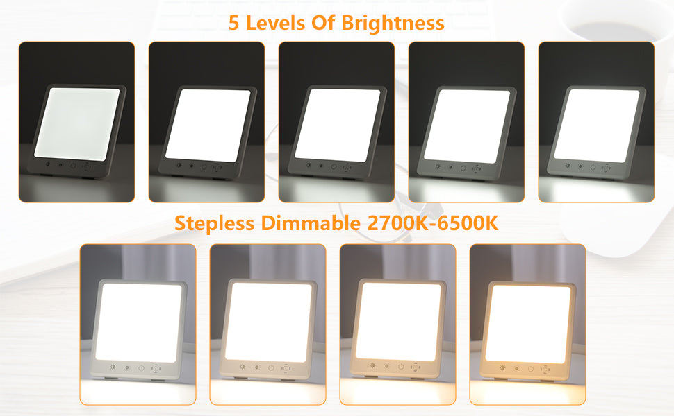 5 levels of brightness of Sinocare therapy lamp