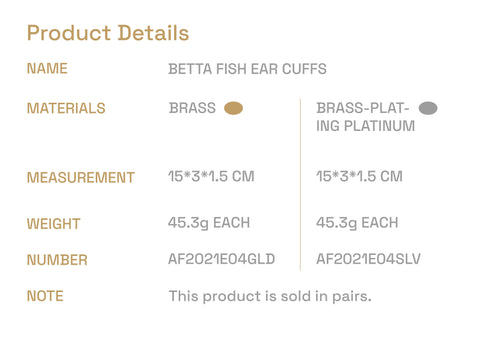 AQUINKA 22AW / BETTA FISH EAR CUFFS