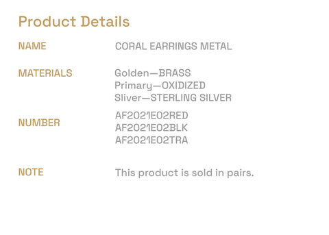 AQUINKA 22AW / CORAL EARRINGS (METAL)