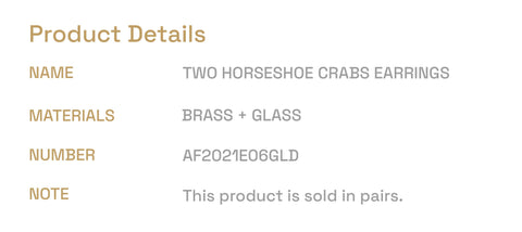 AQUINKA 22AW / DOUBLE HORSESHOE CRABS EARRINGS