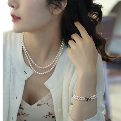 Freshwater-Pearl-Necklace-Bracelet-Jewelry-Set