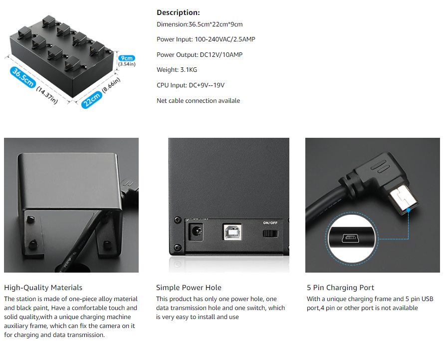 BOBLOV Body Camera Charging Dock Station