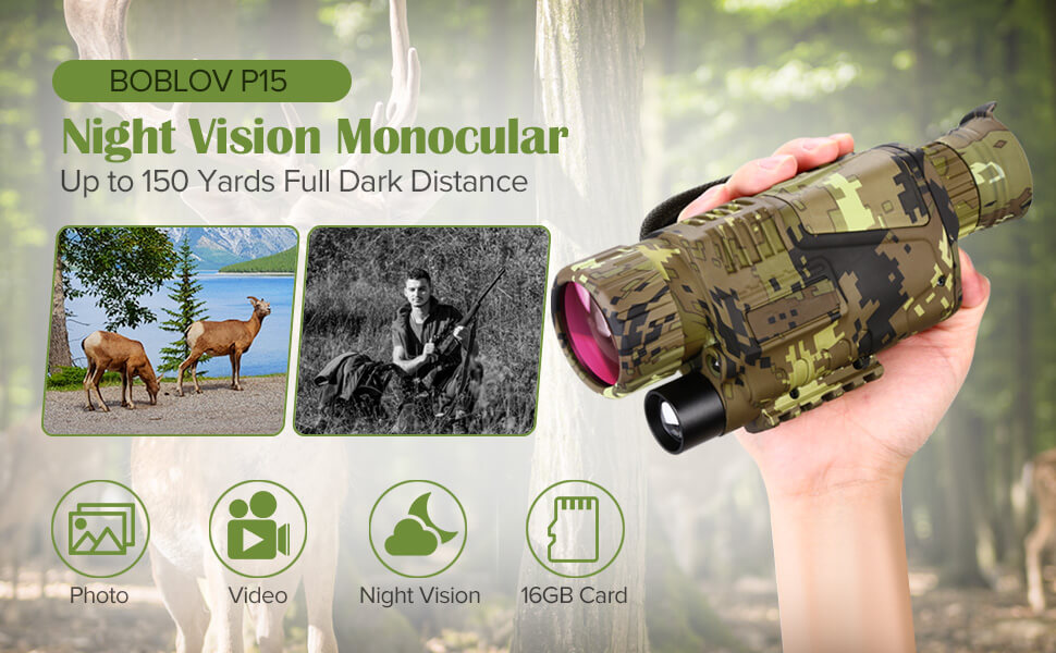 BOBLOV P15S Digital Night Vision Monocular 5x8 Optics Scope