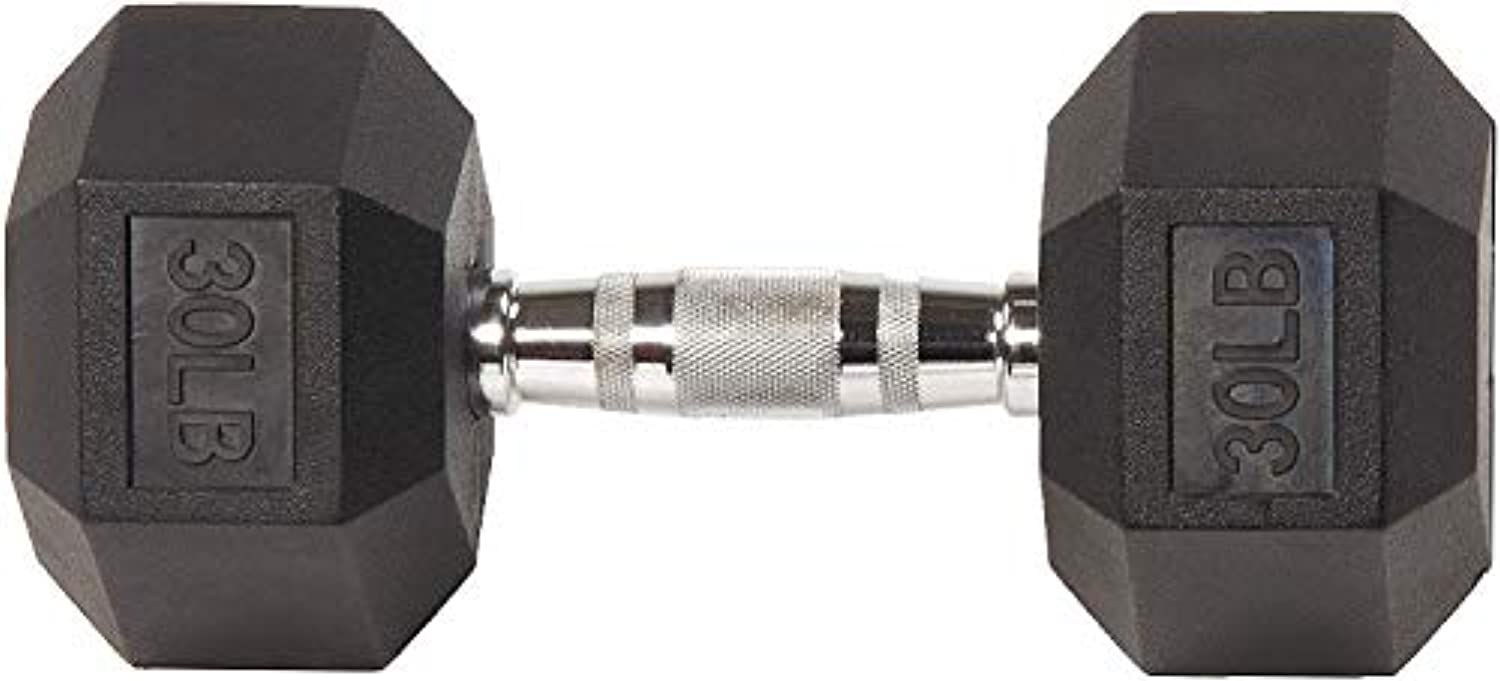 HulkFit Rubber Encased Hex Dumbbells, 30lb Pair