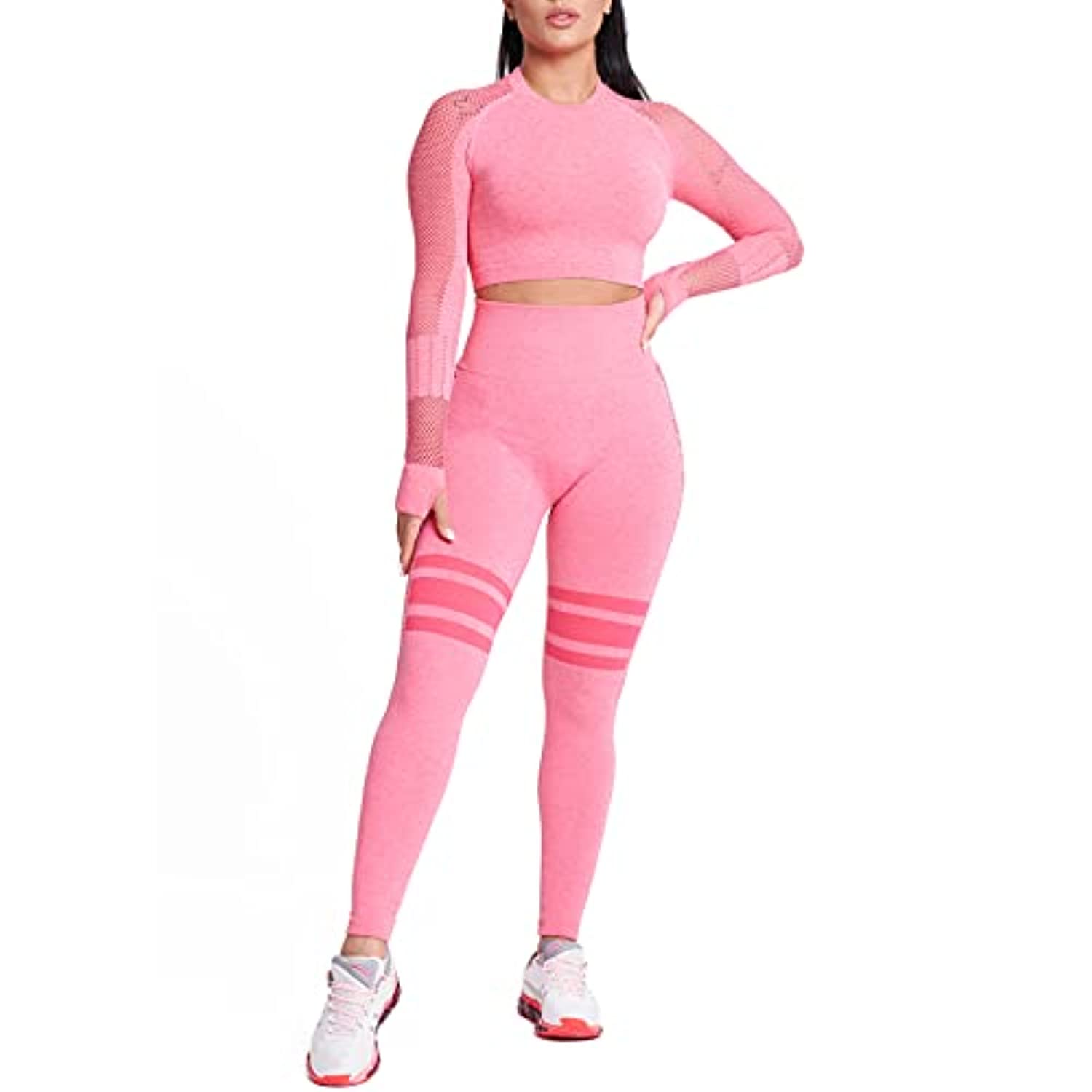 MANON ROSA Workout Sets Women 2 Piece Yoga Fitness Clothes Exercise Sportswear Legging Crop Top Gym Clothes