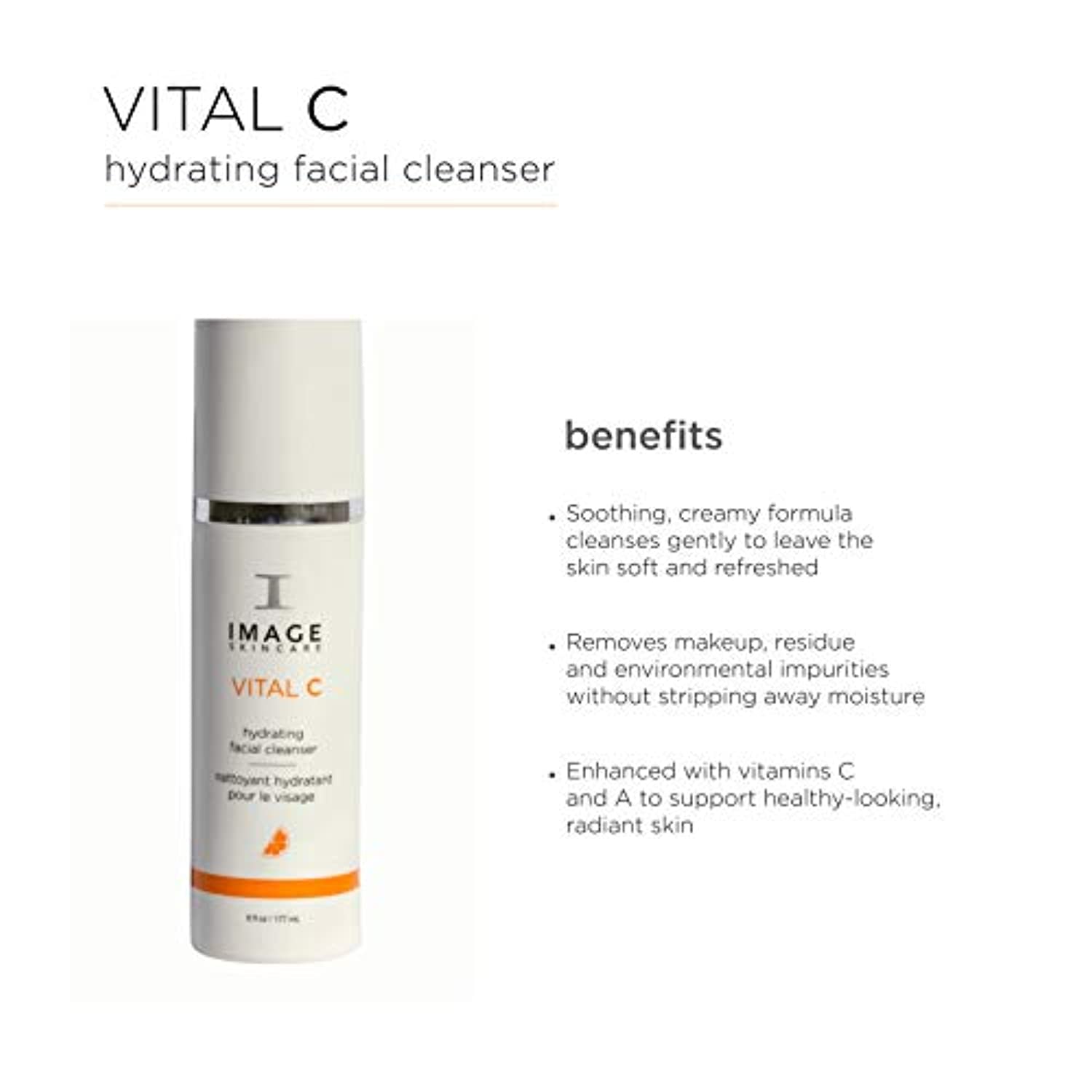 IMAGE Skincare Vital C Hydrating Facial Cleanser, 6 Fluid Ounce