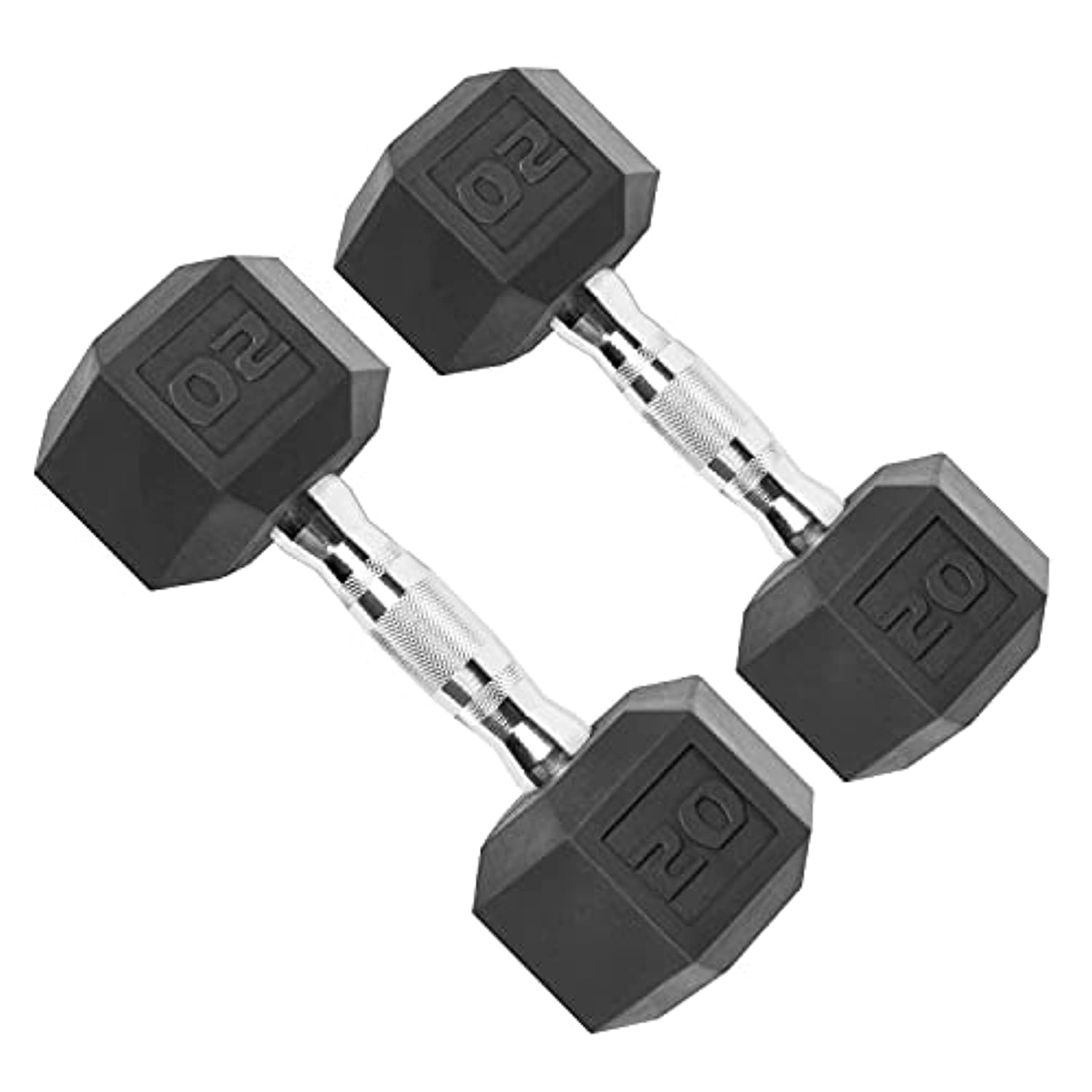 CAP 50lb Coated Hex Dumbbells, 5x2 20x2, Part of 150lb Set