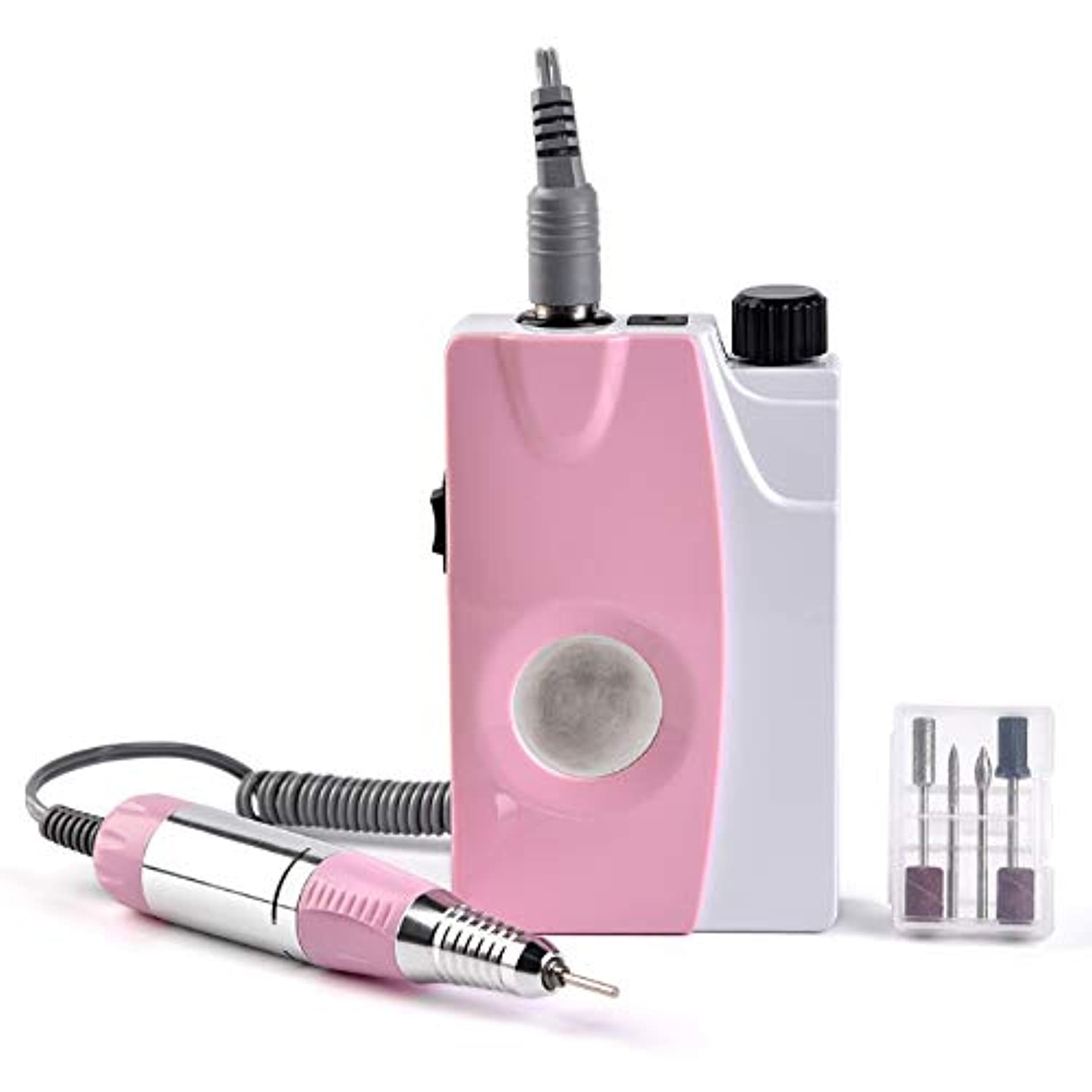 KADS Electric Nail Art Drill File Manicure Pedicure Machine 25,000RPM Pink Machine Complete Professional Finger & Toe Nail Care Kit Suitable for 3/32