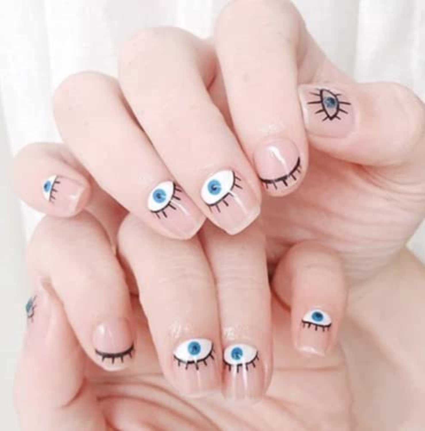 Evil Eyes Nail Art Stickers Decals 7 Sheets 3D Self Adhesive Pegatinas para U?as Turkish Blue Eye Khamsah Hand of Fatima Cartoon Design Manicure Tips Nail Decoration for Women Girls Gift