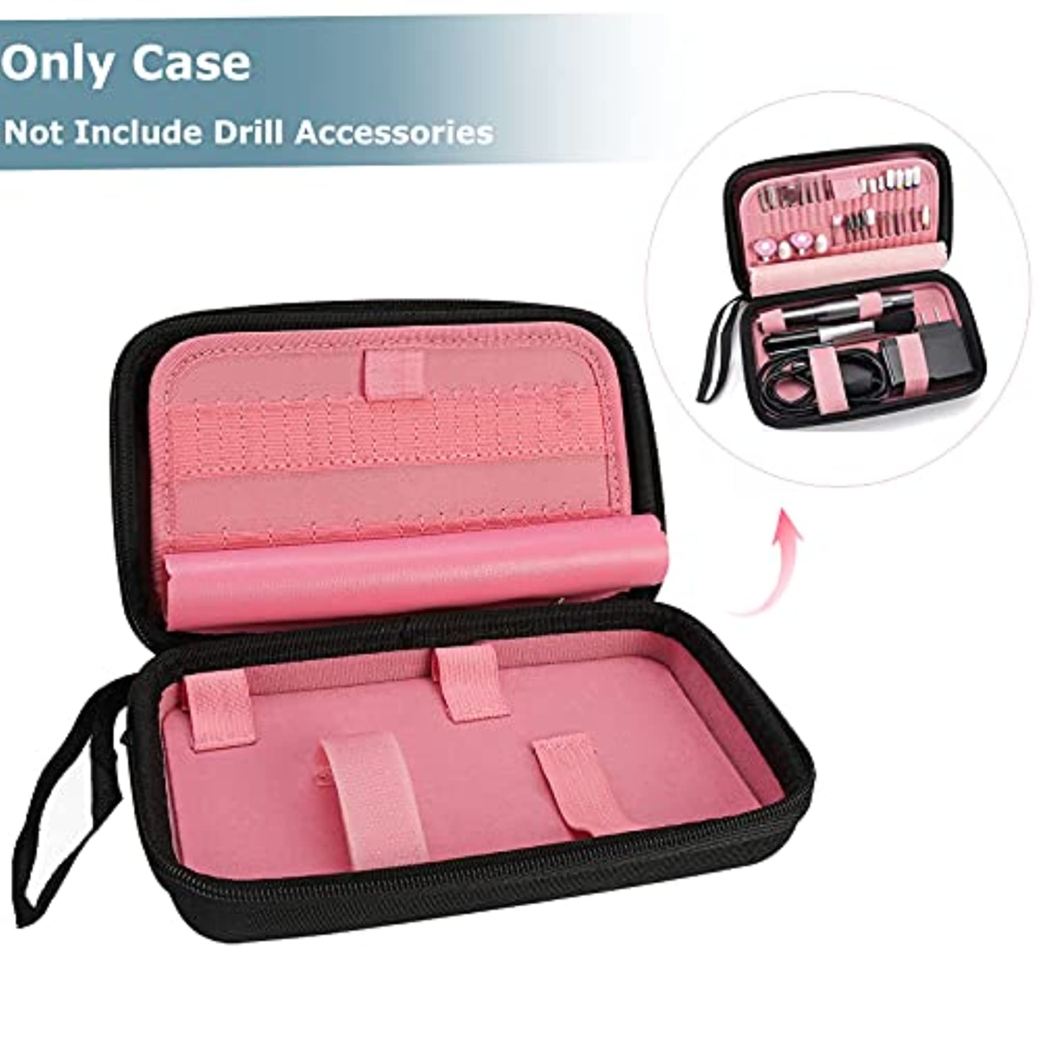 Electric Nail Drill Kit, YaFex Professional Acrylic Nail File Portable Manicure Pedicure Drill Set for Acrylic Gel Nails with False Nail Clipper, Drill Bits Kit and Sanding Bands with Nail Drill Case