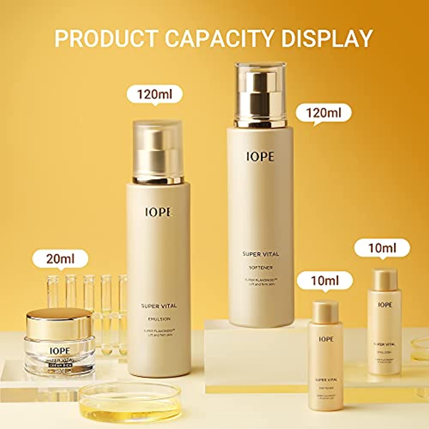 IOPE Super Vital Skincare 2pcs Set- Facial Toner & Emulsion with Mini-Cream - Daily Treatment for All Skin - for Lifting & Hydrating Without Paraben by Amorepacific