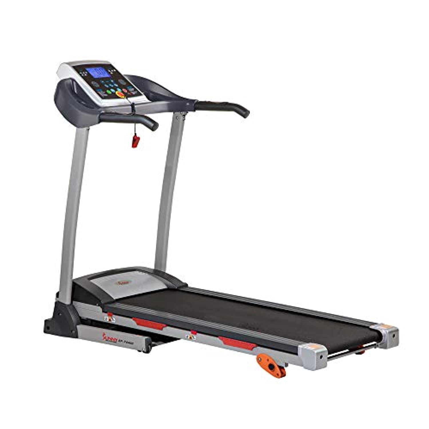 Sunny Health & Fitness Folding Treadmill with Device Holder, Shock Absorption and Incline