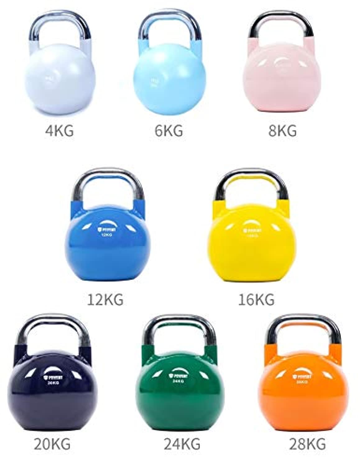 POWERT Competition Kettlebell|Premium Quality Coated Steel|Ergonomic Design|Great for Weight Lifting Workout & Core Strength Training& Muscle Building|Color Coded|Single