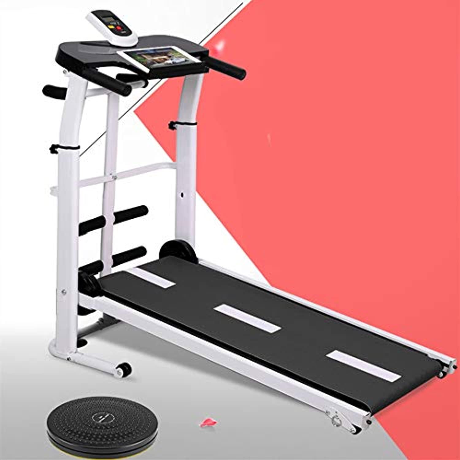 Zzfni Treadmill Household Small Treadmill, Multifunctional Mini Walking Machine, Silent Shock-Absorbing Mechanical Treadmill Fitness Equipment Foldable Treadmill