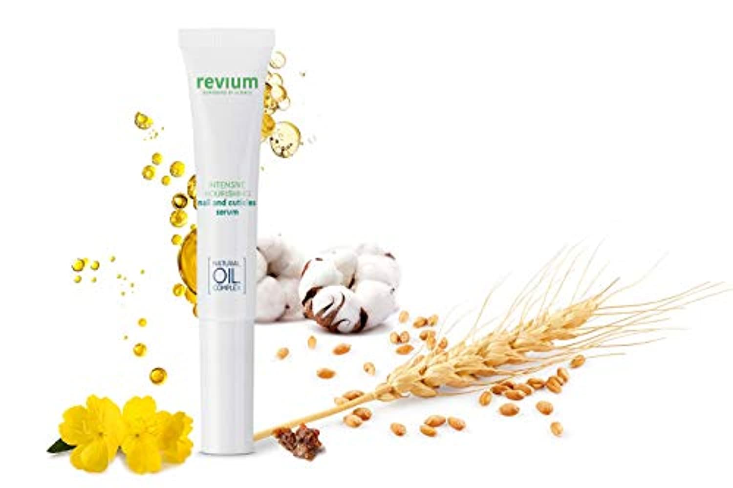 Revium Intensive Nourishing Nail And Cuticles Serum, Specialist Care Product With Myrrh, Cotton, Almond, Canola And Wheat Germ Oils, Eriched With Vitamins (A, E, F, and C), Lecithin, 7ml