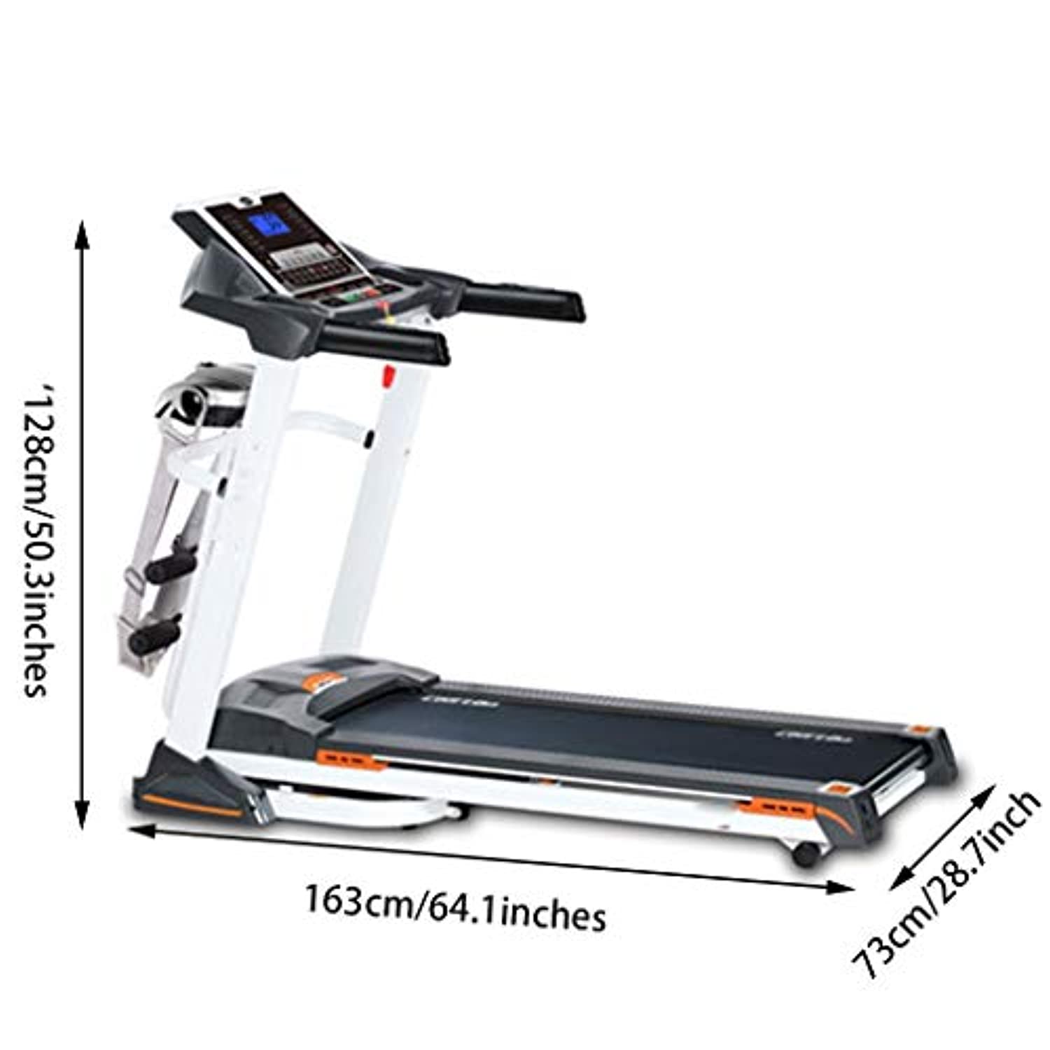 TOE Multifunctional Treadmill with Massage 2.0HP Free Installation Foldable with 2 Slops Adjustment LCD Monitor Smart Bluetooth Shock Absorption Silent for Home Gym Office