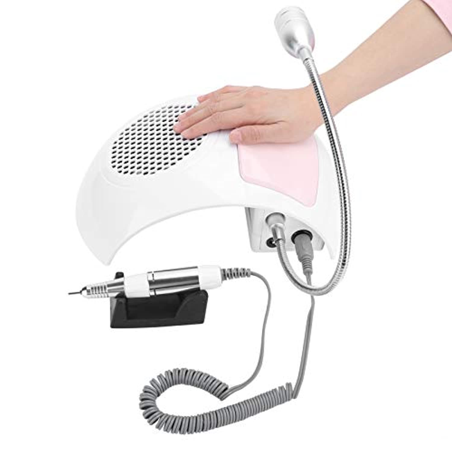 Nail Dust Collector, 80W 3 in 1 Nail Drill, Nail Polishing Machine Manicure Tool 25,000 Rpm LED Lamp for Nail Salon Home Use(U.S. regulations)