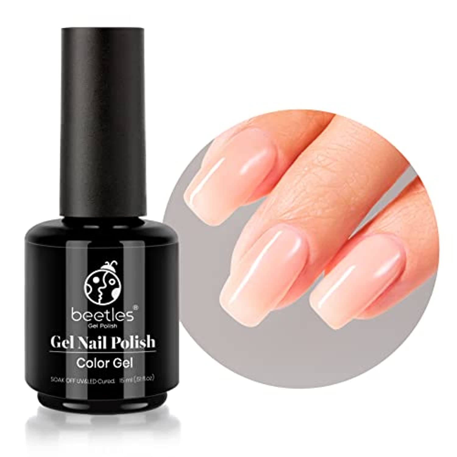 Beetles Jelly Gel Nail Polish,1 Pcs Translucent Color Neutral Gel 15 ml Mocha Mouse Cake Nude Gel Polish Soak Off LED Nail Lamp Gel Polish Nail Art DIY Easter Egg Nails