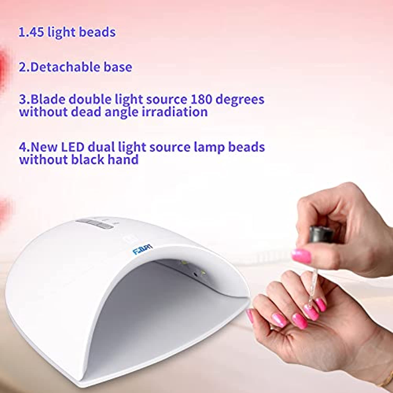 UV Gel Nail Lamp, FORT 36W LED Nail Dryer Light for Gel Polish, Smart Timer Sensor and LCD Display Suitable for Home, Salon