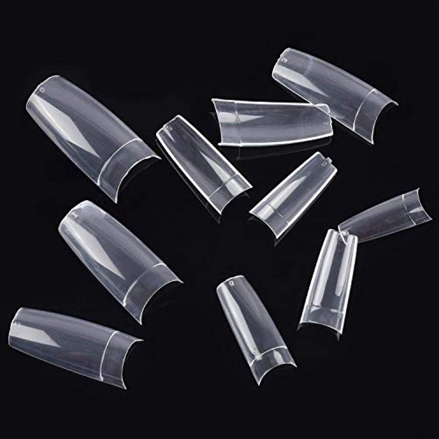 Feugole French Nail Tips Acrylic Flake Nails Half Cover 1000PCS Artificial False Nails Half Tips & Box for DIY Nail Art