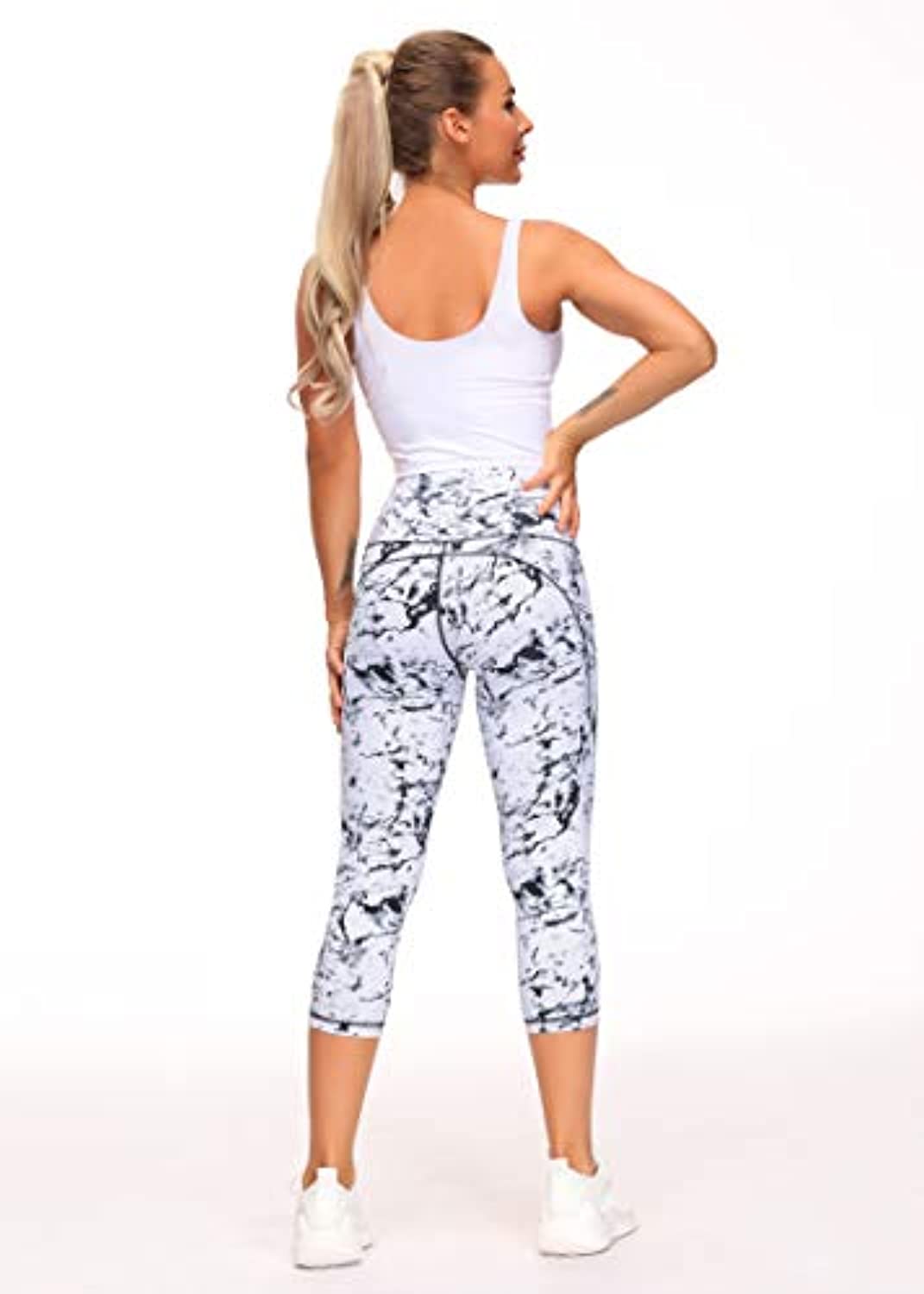 THE GYM PEOPLE Thick High Waist Yoga Pants with Pockets, Tummy Control Workout Running Yoga Leggings for Women