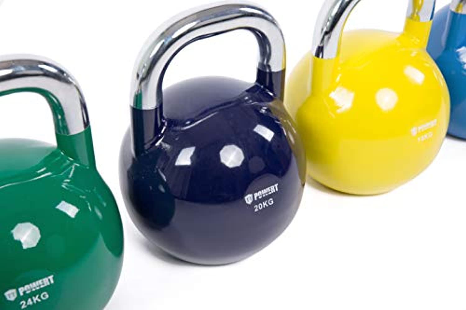 POWERT Competition Kettlebell|Premium Quality Coated Steel|Ergonomic Design|Great for Weight Lifting Workout & Core Strength Training& Muscle Building|Color Coded|Single