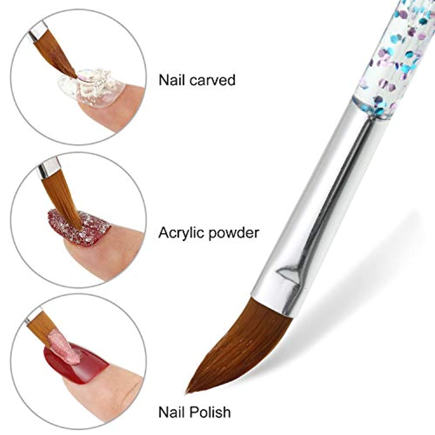 10 Pieces 3D Nail Art Brushes Set Nail Liner Ombre Brush Nail Painting Design Pen Brushes Acrylic Rhinestone Handles Nail Art Pens