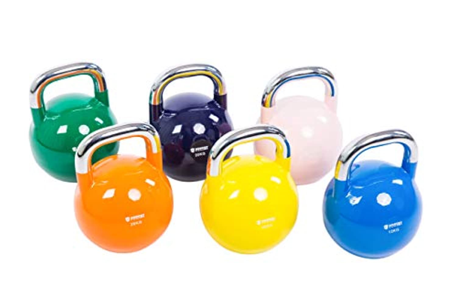 POWERT Competition Kettlebell|Premium Quality Coated Steel|Ergonomic Design|Great for Weight Lifting Workout & Core Strength Training& Muscle Building|Color Coded|Single