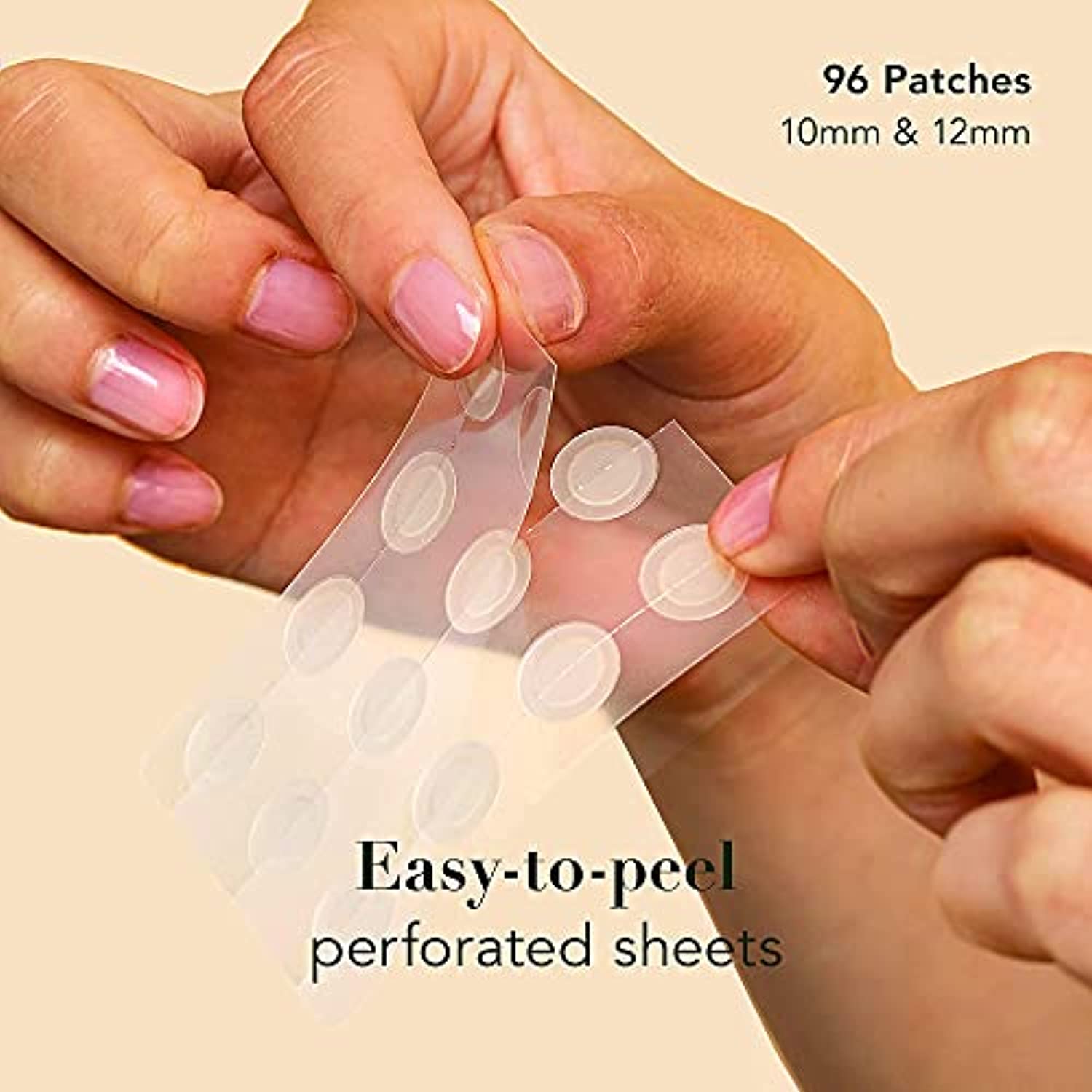 Rael Miracle Invisible Spot Cover - Hydrocolloid, Acne Pimple Absorbing Cover, Blemish Spot, Skin Care, Facial Stickers, 2 Sizes (96 Count)