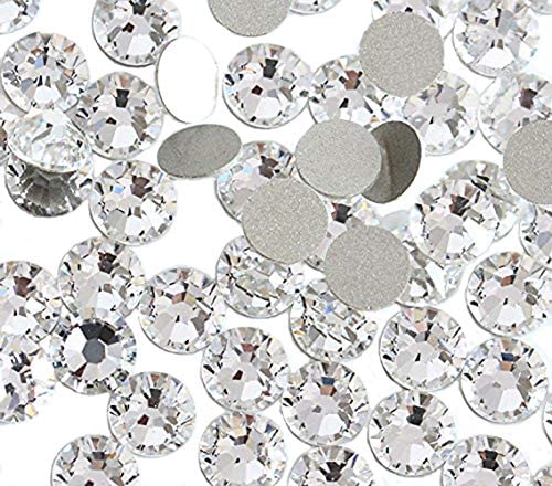 Jollin Glue Fix Crystal Flatback Rhinestones Glass Diamantes Gems for Nail Art Crafts Decorations Clothes Shoes(ss20 1440pcs, Siam)
