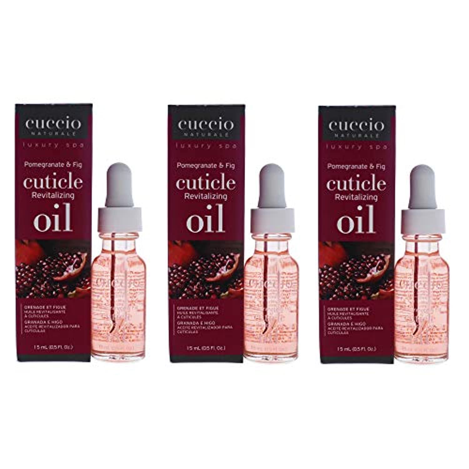 Cuticle Revitalizing Oil - Pomegranate and Fig Manicure by Cuccio for Unisex - 0.5 oz Oil - Pack of 3
