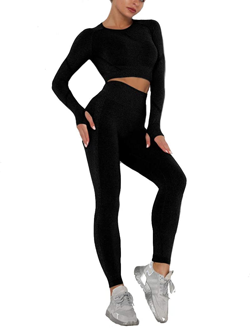 MANON ROSA Workout Sets Women 2 Piece Yoga Fitness Clothes Exercise Sportswear Legging Crop Top Gym Clothes