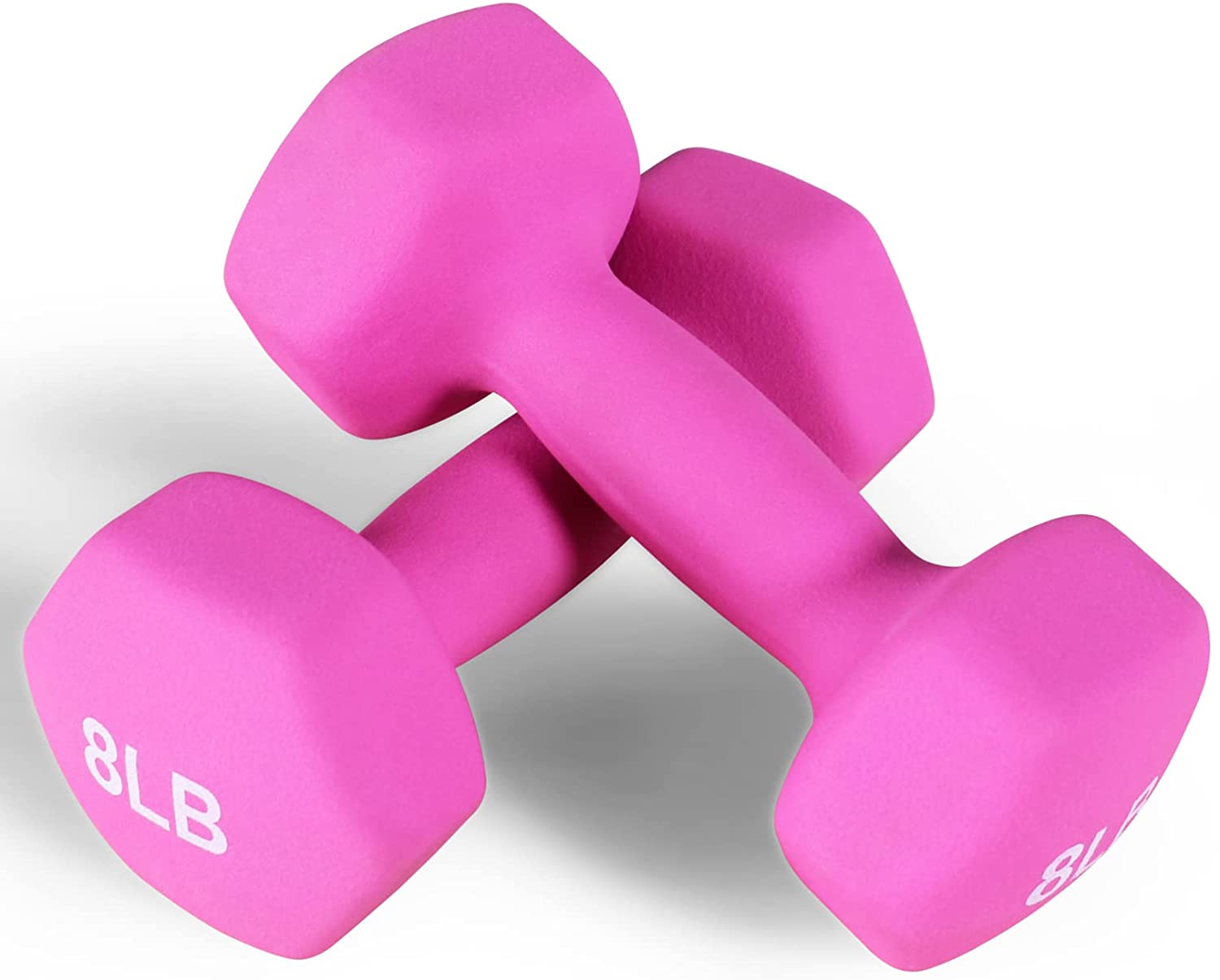 BalanceFrom Neoprene Dumbbell Hand Weights, Anti-Slip, Anti-roll, Hex Shape Colorful, Pair or Set with Stand