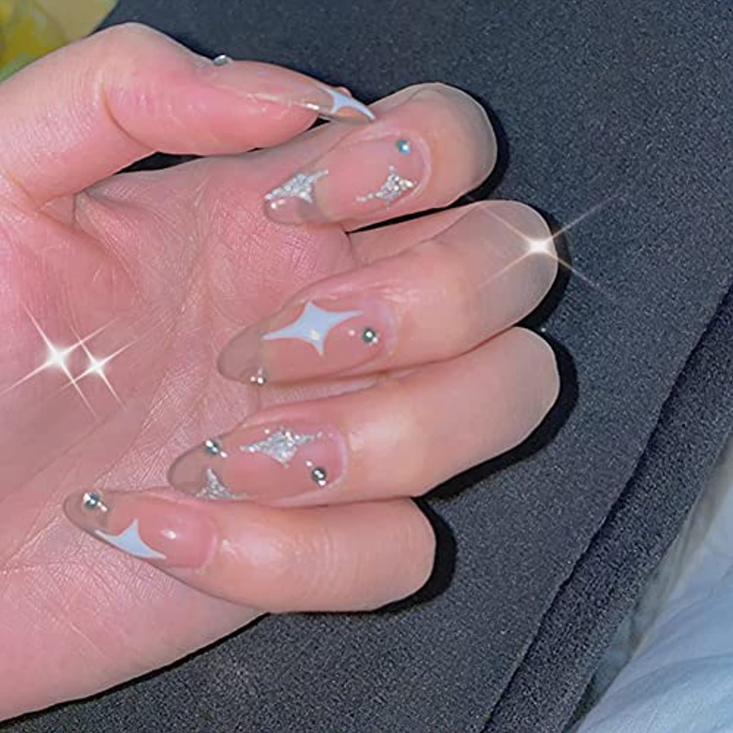 Star Nail Art Stickers Decals Nail Art Supplies 3D Self-Adhesive Nail Slider Stars Stickers Glitter Shiny Decoration Decal DIY Transfer Adhesive Colorful Nail Art Tips Manicure Accessories 8 Sheets