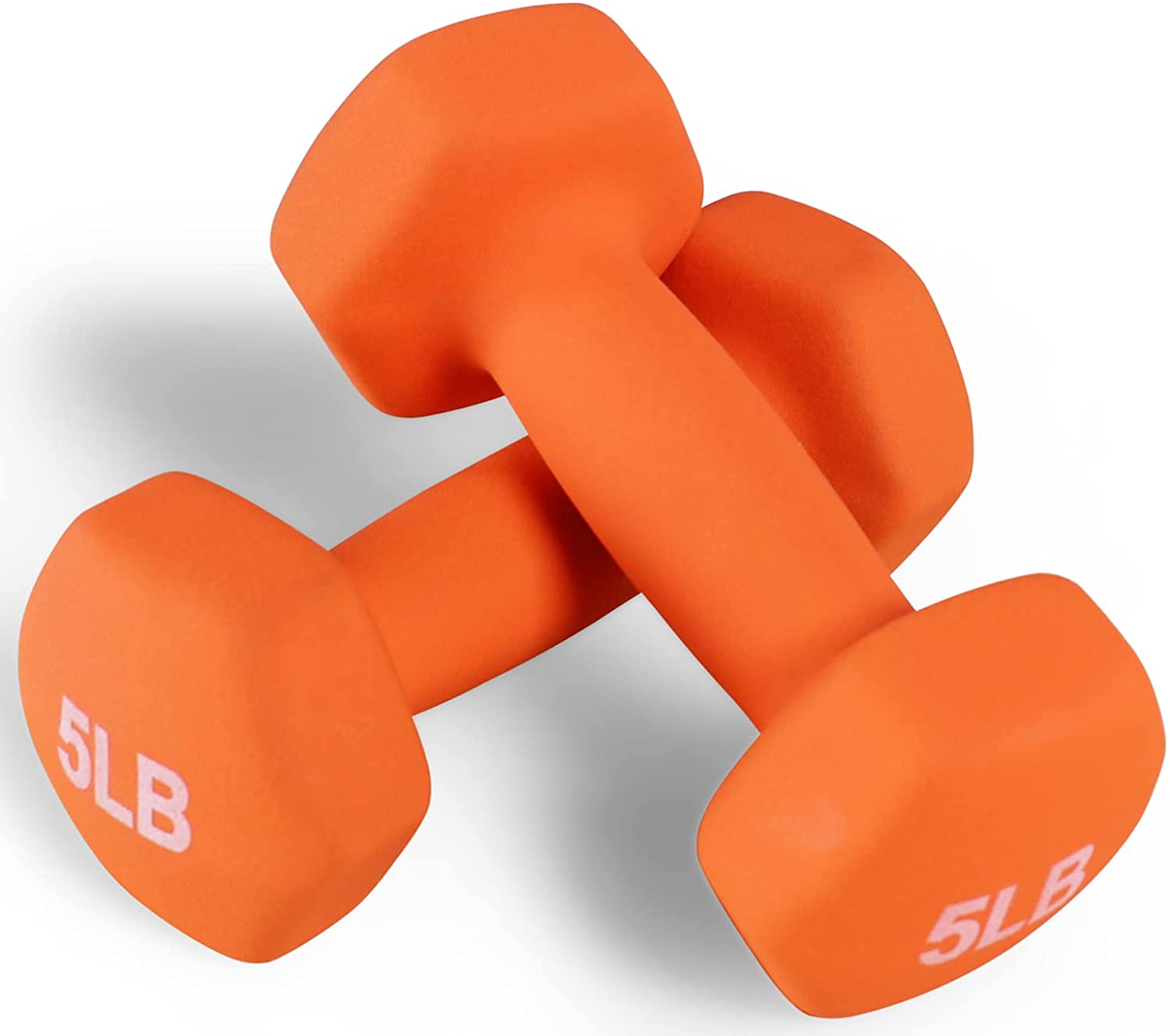 BalanceFrom Neoprene Dumbbell Hand Weights, Anti-Slip, Anti-roll, Hex Shape Colorful, Pair or Set with Stand