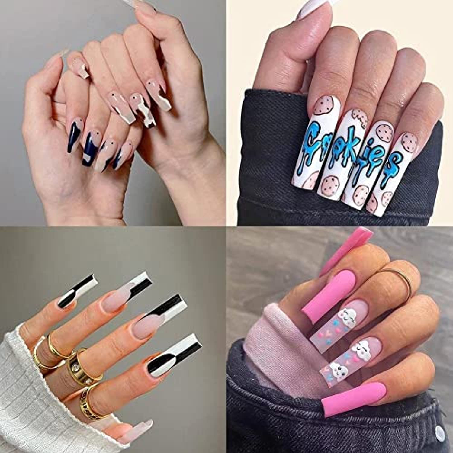 Useful Nail Stickers, Nail Art Supplies Kits Nail Polish Strips Summer Nail Decorations Accessions for Women and Girls -E