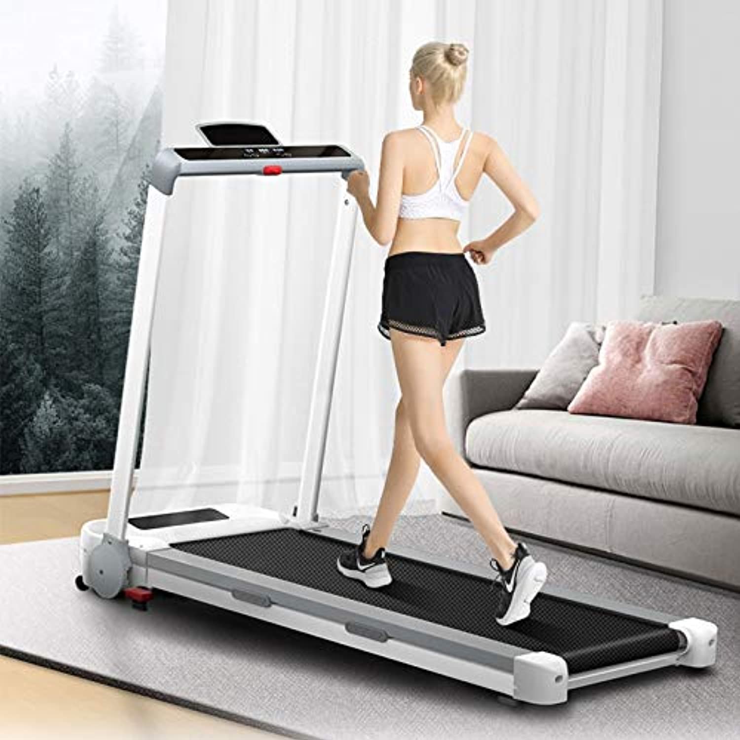 Zzfni Treadmill Small Electric Treadmill, The Whole Folding Ultra-Quiet Home Free Installation of Treadmills, Indoor Gym Equipment Foldable Treadmill