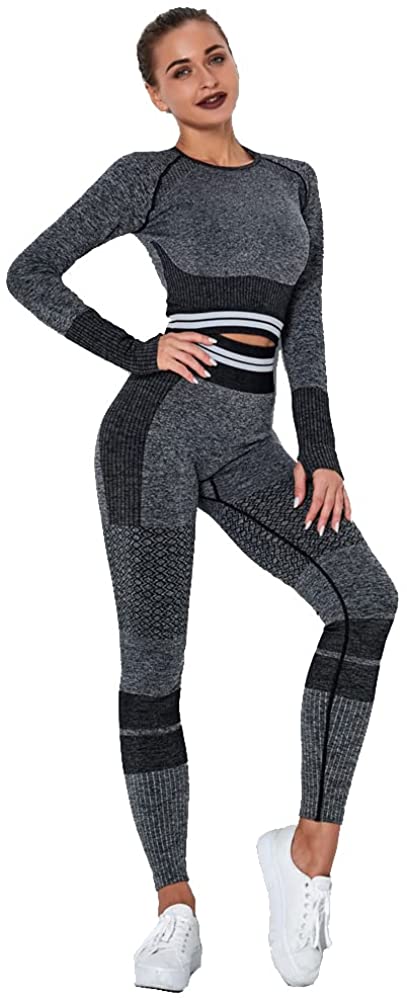 MANON ROSA Workout Sets Women 2 Piece Yoga Fitness Clothes Exercise Sportswear Legging Crop Top Gym Clothes