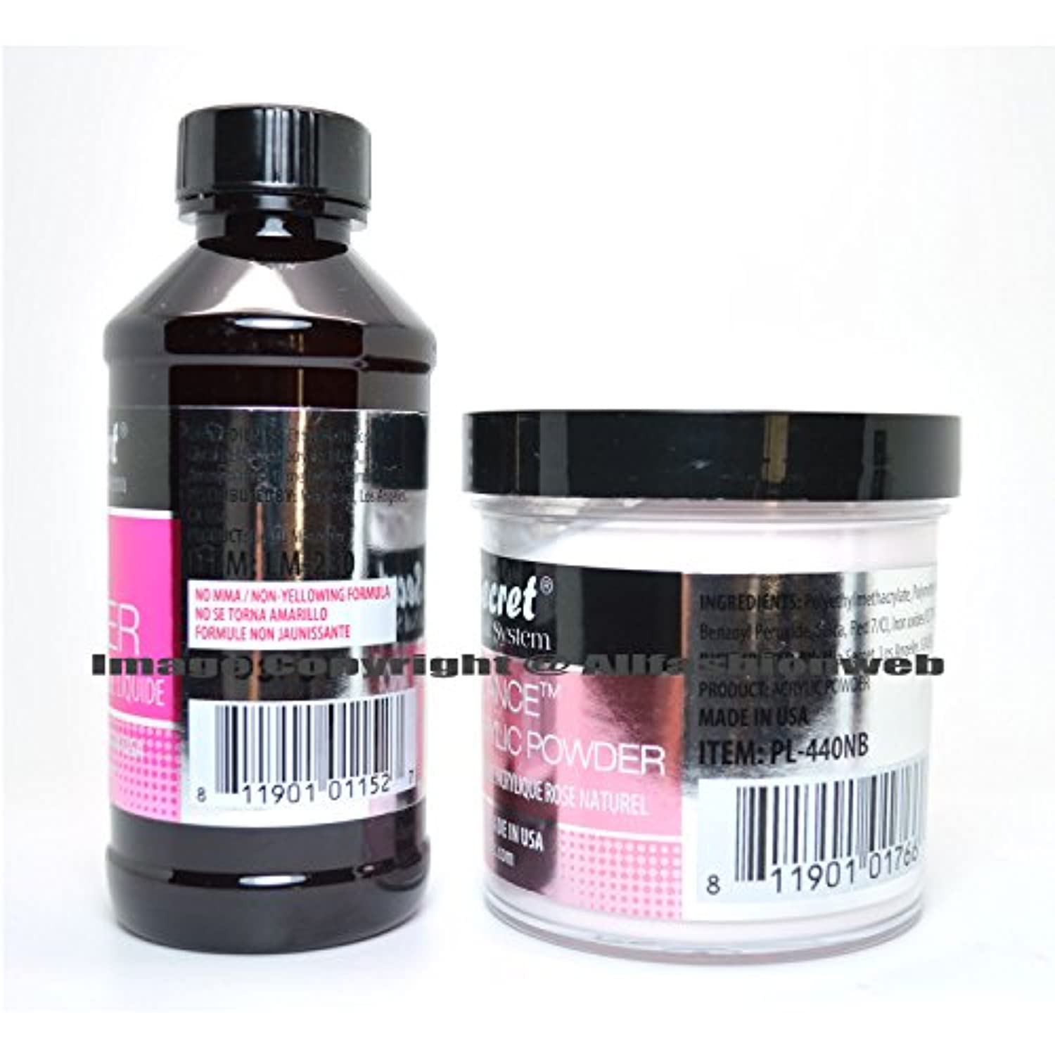 MIA SECRET 4oz LIQUID MONOMER + 4oz NATURAL PINK ACRYLIC POWDER NAIL ART SYSTEM